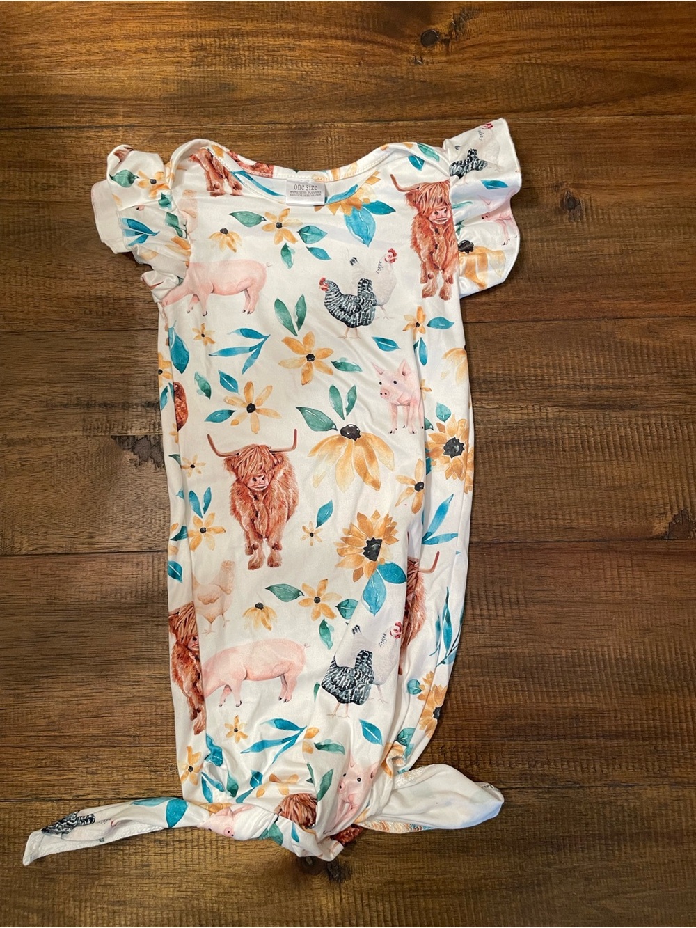 Bamboo farm animal print night gown